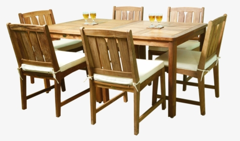 Two Teak Kona Bistro Tables With Six Teak Kona Chairs - Barbord I Massiv Ek, HD Png Download, Free Download