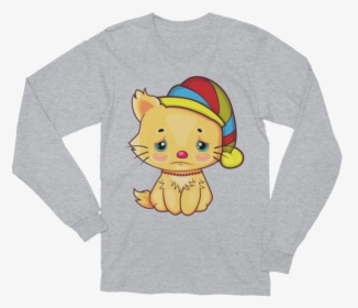Unisex Cute Kitten Long Sleeve T-shirt - T-shirt, HD Png Download, Free Download
