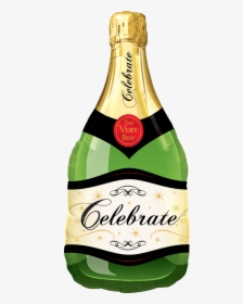 Holiday Balloons - - Transparent New Years Champagne Bottle, HD Png Download, Free Download