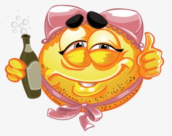 Champange Emoji 322 Decal - Smile Drunk, HD Png Download, Free Download