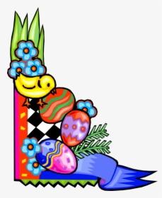 Vector Illustration Of Decorated Pascha Easter Egg - Easter Clip Art Borders, HD Png Download, Free Download