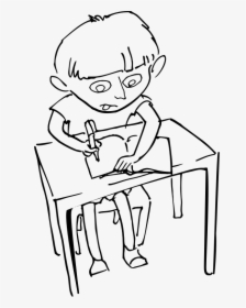 Child Hard At Work - Hard Working Black And White, HD Png Download, Free Download