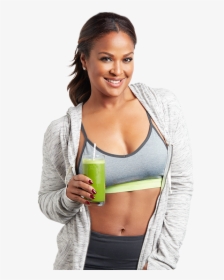 Laila Ali With Smoothie - Girl, HD Png Download, Free Download