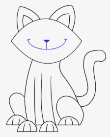 How To Draw A Simple Cat Easy Drawing Guides - Drawing Image Of A Smiling Cat, HD Png Download, Free Download