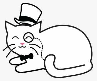 Fancy Cat Sticker - Fancy Cat Cartoon, HD Png Download, Free Download