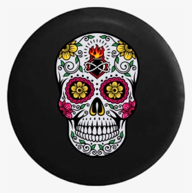 Transparent Yellow Heart Png - Colorful Day Of The Dead Skull Designs, Png Download, Free Download