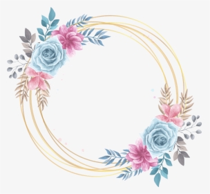 #rose #gold #circle #frame #glitter #geometric #colorful - Vintage Vectores De Flores, HD Png Download, Free Download