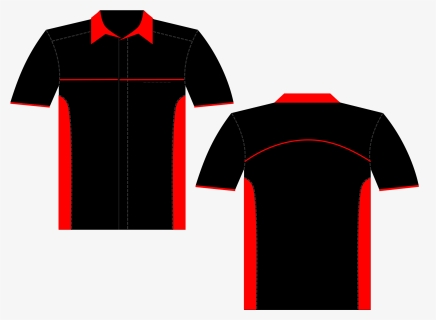 Transparent Button Up Shirt Clipart - Uniform Polo Shirt Black And Red, HD Png Download, Free Download
