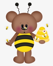 Clipart Love Honey Bee - Animated Bears And Beehive, HD Png Download, Free Download