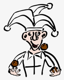Joker Juggling Hat White Smile Bells - Medieval Times Cartoon Art, HD Png Download, Free Download