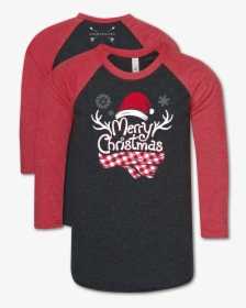 Lightheart Merry Christmas Scarf Baseball Tee - Long-sleeved T-shirt, HD Png Download, Free Download