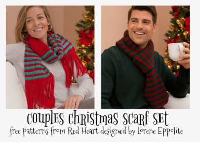 Couples Christmas Scarf Set Free Patterns From Red - Christmas Eve, HD Png Download, Free Download