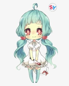 Anime Chibi Girl With Blue Hair, HD Png Download, Free Download