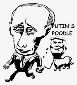 Trump Putin"s Poodle - Cartoon Image Putin With Trump Black And White, HD Png Download, Free Download