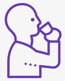 Drinking Clipart Purple - Human Drinking Water Icon, HD Png Download, Free Download