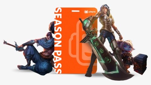 Playvs Season Pass With League Of Legends Characters - League Of Legends, HD Png Download, Free Download