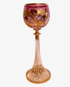 Bohemian Moser Art Glass Wine Goblet 8” Clear Crystal - Wine Glass, HD Png Download, Free Download