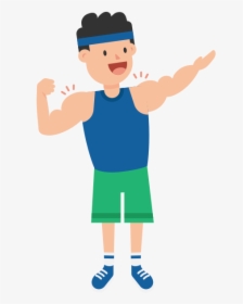 Cartoon Man Flexing Muscles, HD Png Download, Free Download