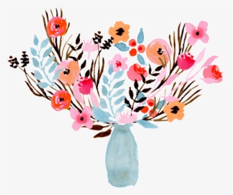 Free Png Download Flower Vase Water Colour Png Images - Flower Vase Watercolour Png, Transparent Png, Free Download