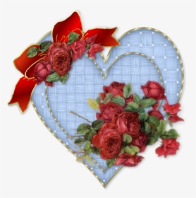 Corazones, Flores Vintage - Vintage Heart Rose Png, Transparent Png, Free Download