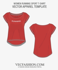 Women Running Sport T Shirt Template"  Class="lazyload - T Shirt Running Vector, HD Png Download, Free Download