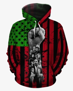 Raised Fist & Flag All-over Hoodie"  Class= - Hoodie, HD Png Download, Free Download