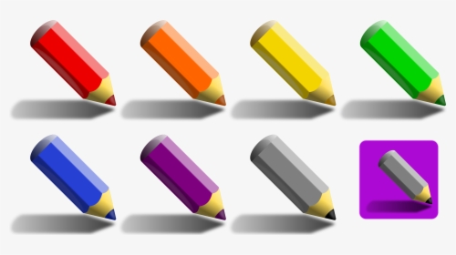 7 Color Pencils Clip Arts - Pencil Clip Art, HD Png Download, Free Download