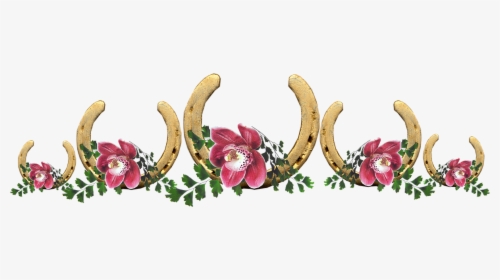 Lucky, Horse Shoes, Orchids, Flowers, Arrangement - Horseshoe With Flowers Png, Transparent Png, Free Download