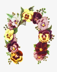 Flowers Shaped As A Horse Shoe - Floral Horse Border, HD Png Download, Free Download