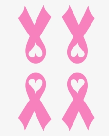 Breast Cancer Awareness Ribbon With Heart Fabric , - Breast Cancer Ribbon With Heart, HD Png Download, Free Download