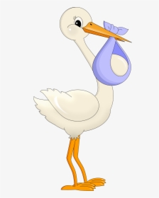 Baby Boy Stork Png - Dibujo Cigueña Baby Shower, Transparent Png, Free Download