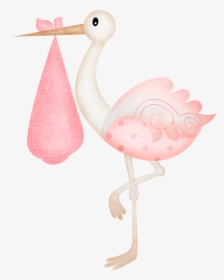 Stork Baby Shower Girl - Baby Shower Girl Clipart, HD Png Download, Free Download