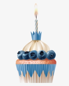Transparent Birthday Cupcakes Clipart - Blue Transparent Birthday Cakes, HD Png Download, Free Download
