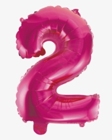 number 2 balloon pink