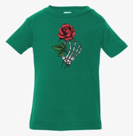 Skeleton Hand Rose Infant Jersey T-shirt - Versace Mickey Mouse T Shirt, HD Png Download, Free Download