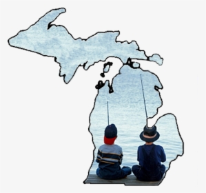 Michigan Map Outline - Free Kids Fishing, HD Png Download, Free Download