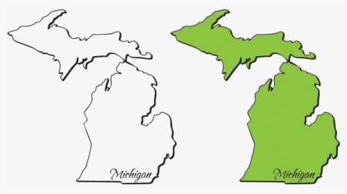 Transparent Background Michigan Outline Map, HD Png Download, Free Download