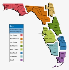 Florida Map Png - Florida Regions By County, Transparent Png, Free Download