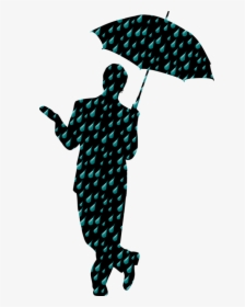 Umbrella Clipart Person - Silhouette Man With Umbrella, HD Png Download, Free Download