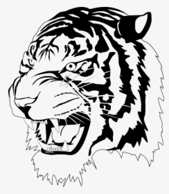 Black And White Tiger Mascot Logo, HD Png Download, Free Download