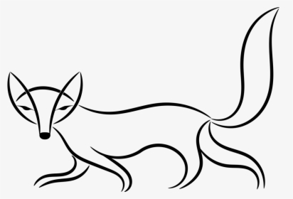 Monochrome - Fox Clipart Black And White Png, Transparent Png, Free Download