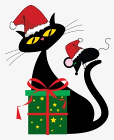 Christmas Cat Clipart - Christmas Clip Art Cat, HD Png Download, Free Download