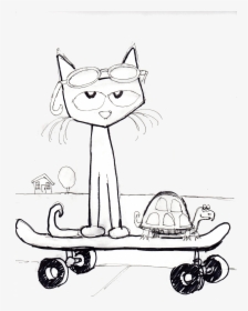 Pete The Cat Clipart Black And White Clipartsgramcom - Pete The Cat Magic Sunglasses Coloring Page, HD Png Download, Free Download