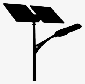 Solar Street Light Silhouette - Solar Street Light Clipart, HD Png Download, Free Download