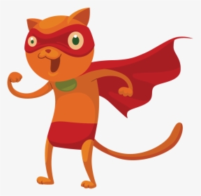 Cat Clipart Superhero - Superhero Cat Png, Transparent Png, Free Download