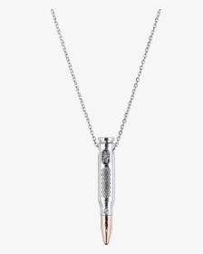 Distressed Silver Bullet Necklace 