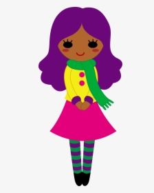 Girly Girl Cliparts - Cartoon Girl With Purple Hair, HD Png Download, Free Download