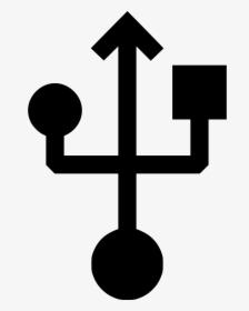 Usb Sign Port Storage Flash Drive Interface - Cross, HD Png Download, Free Download