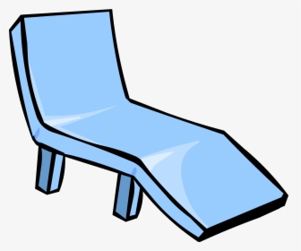 Deck Chair Png Pic - Club Penguin Blue Furniture, Transparent Png, Free Download