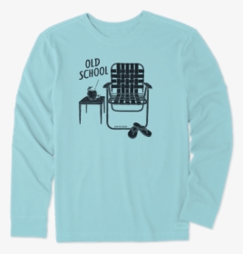 Men"s Old School Beach Chair Long Sleeve Crusher Tee - Sweatshirt, HD Png Download, Free Download